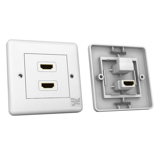 Cablesson HDMI Wall Plate Dual Connector S/A - White