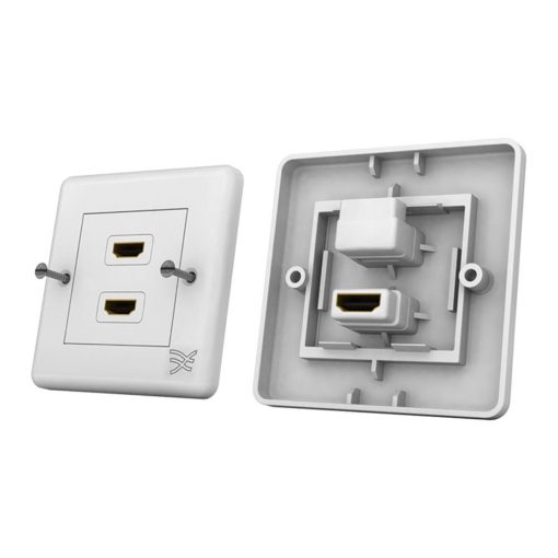 Cablesson HDMI Wall Plate Dual Connector S/A - White