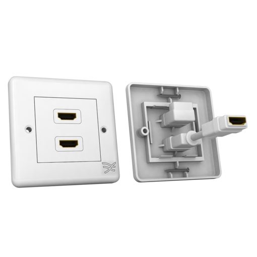 Cablesson HDMI Wall Plate Dual Connector 100/A - White