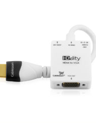 Cablesson Active HDMI to VGA Male to Female Adapter with Micro USB Power (White)