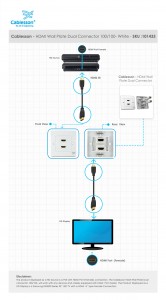 HDMI Wall Plate Dual Connector 100/100 White