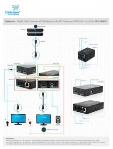 HDelity HDMI Extender with BI Directional IR ARC (Coax and SPDIF) with Local Out