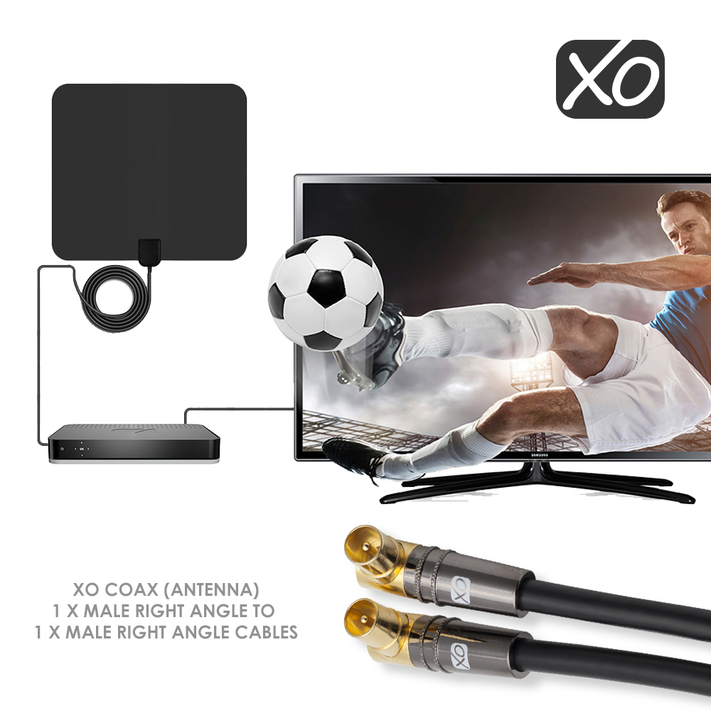 XO - 10 M Coax (Male) Right Angle to Coax (Male) Right Angle Cable - Black - Image 5