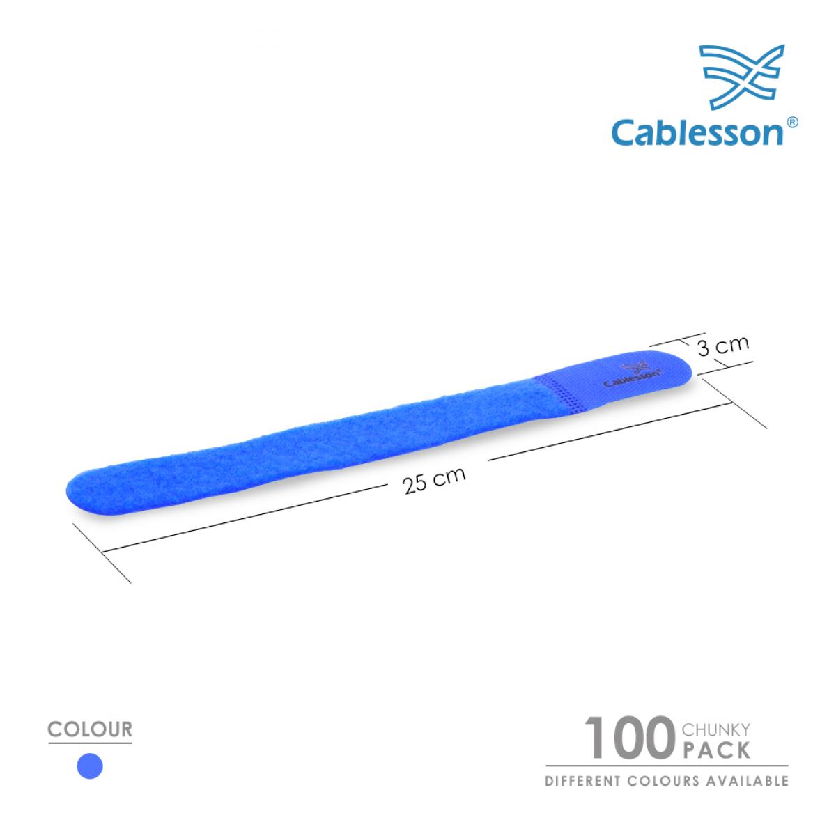 Cablesson Cables Tie (Pack of 100) - Chunky Pack (Blue)