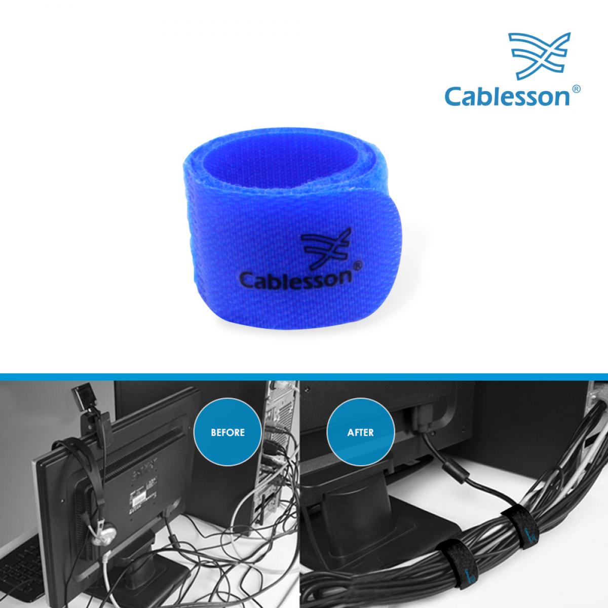 Cablesson Cables Tie (Pack of 100) - Chunky Pack (Blue) - Image 5