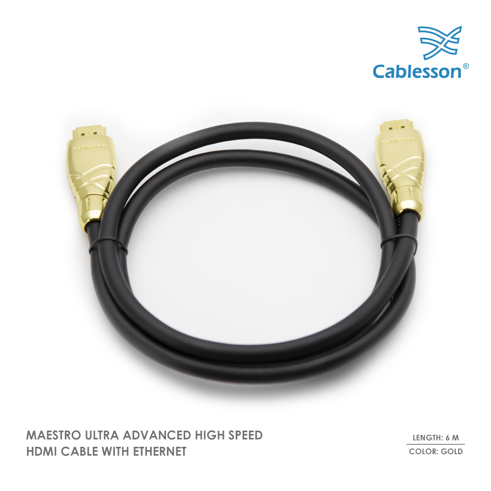 Maestro 6m Ultra Advanced High Speed HDMI Cable with Ethernet - Gold