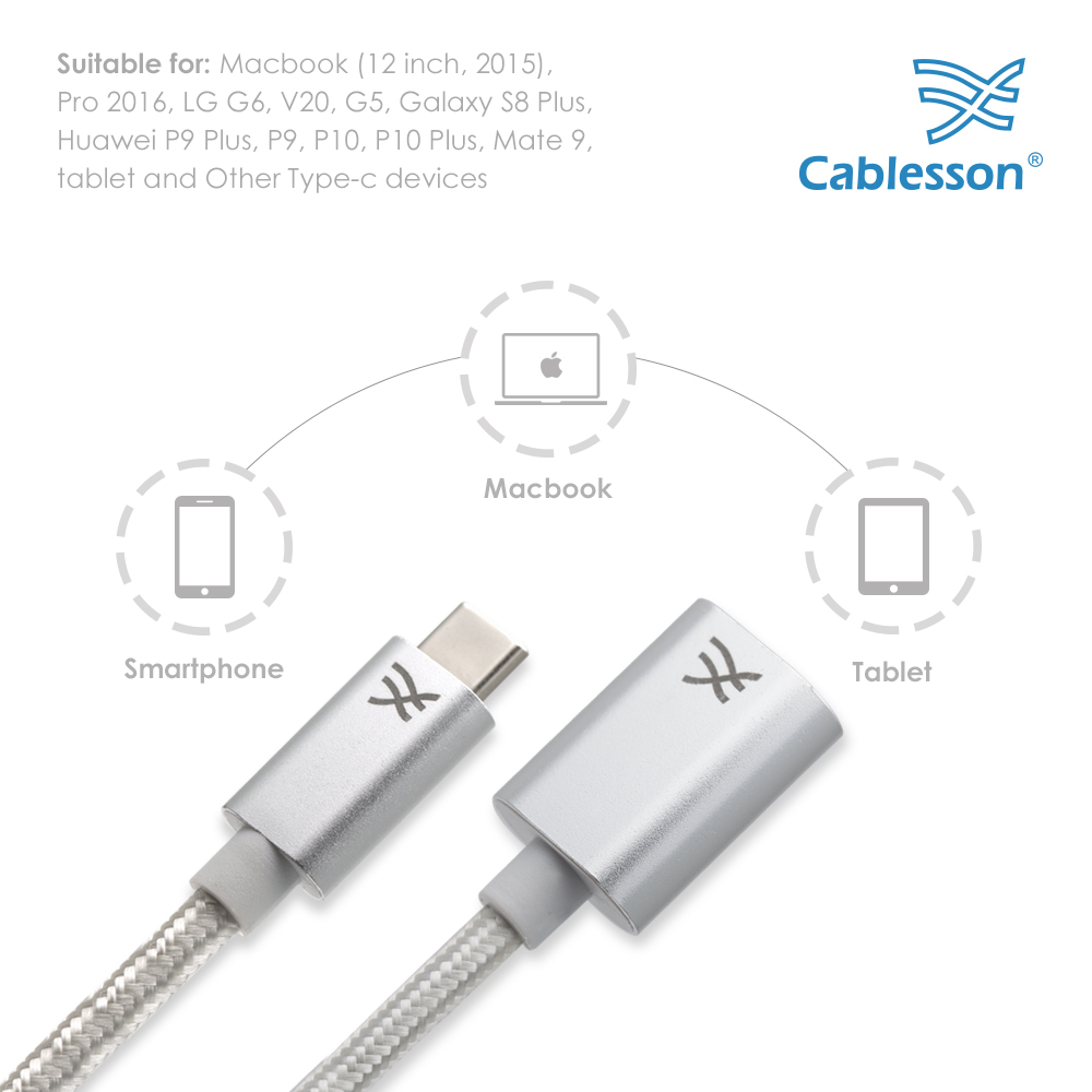 Cablesson Maestro USB C a USB 3.0 A Cavo di estensione femminile, per nuovi dispositivi Macbook e altri dispositivi di tipo C, 4.9ft (1.5m) - Image 3
