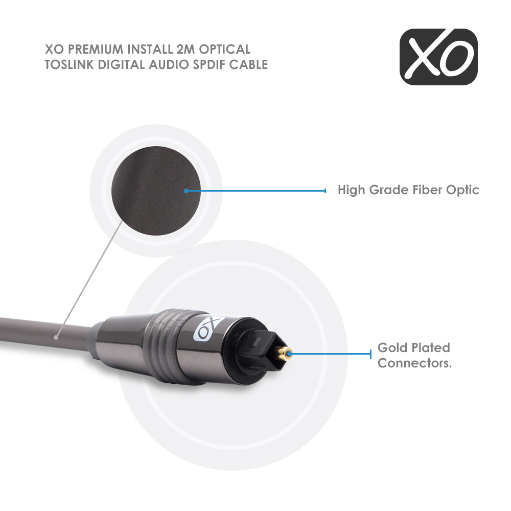 XO Digital Optical Cable 2m / 2 Metre Premium Install Series - Image 4