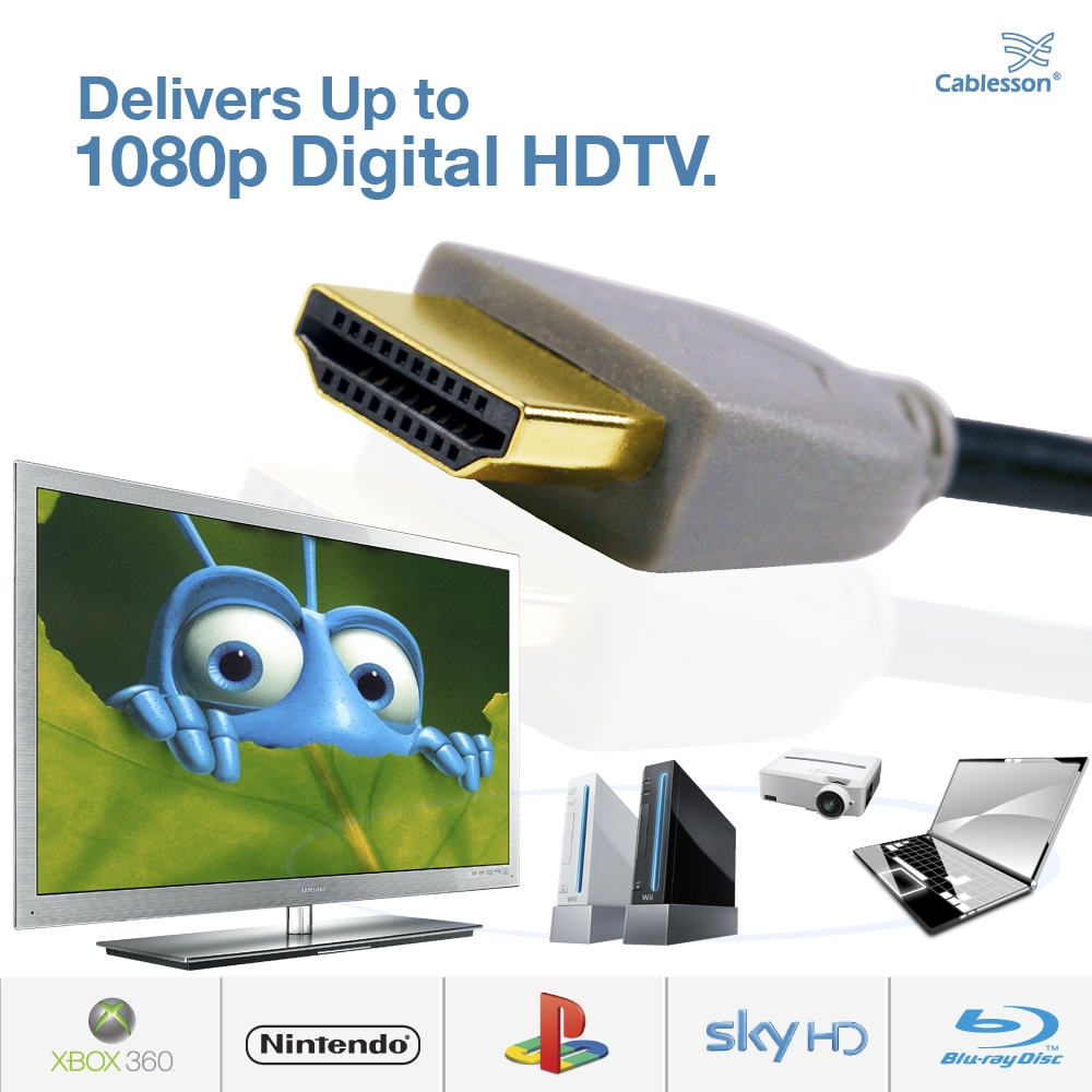 Ivuna Slim Flex 0.5m (0.5 Metri) HDMI su HDMI cavo con Ethernet 1.4a / 2.0 Versioni, 1080p Full HD LCD PLASMA & LED TV e supporta anche 3D p - Image 3