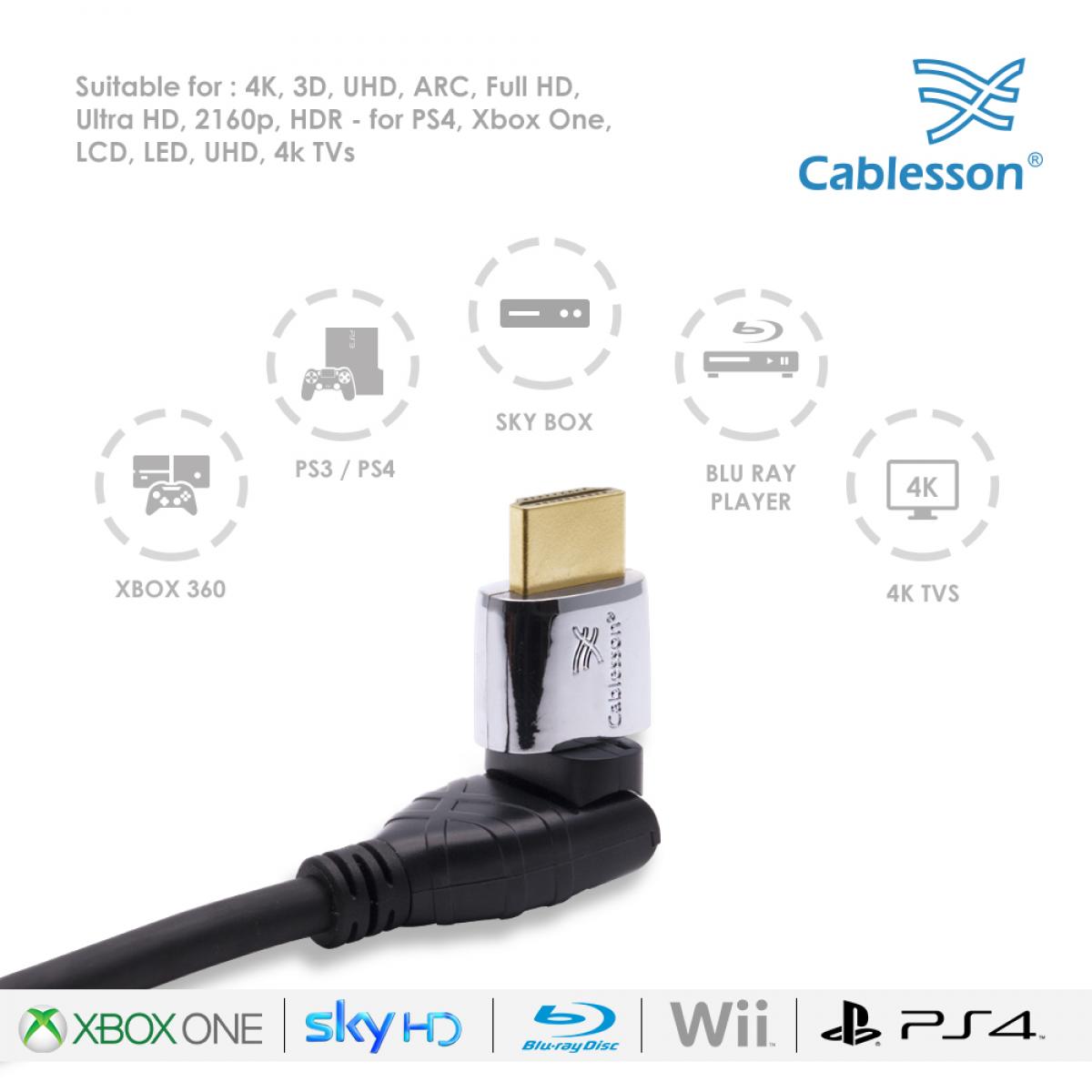 Cablesson Ivuna Flex Plus 3m High Speed HDMI Kabel (HDMI Typ A, HDMI 2.1/2.0b/2.0a/2.0/1.4) - 4K, 3D, UHD, ARC, Full HD, Ultra HD, 2160p, HD - Image 3