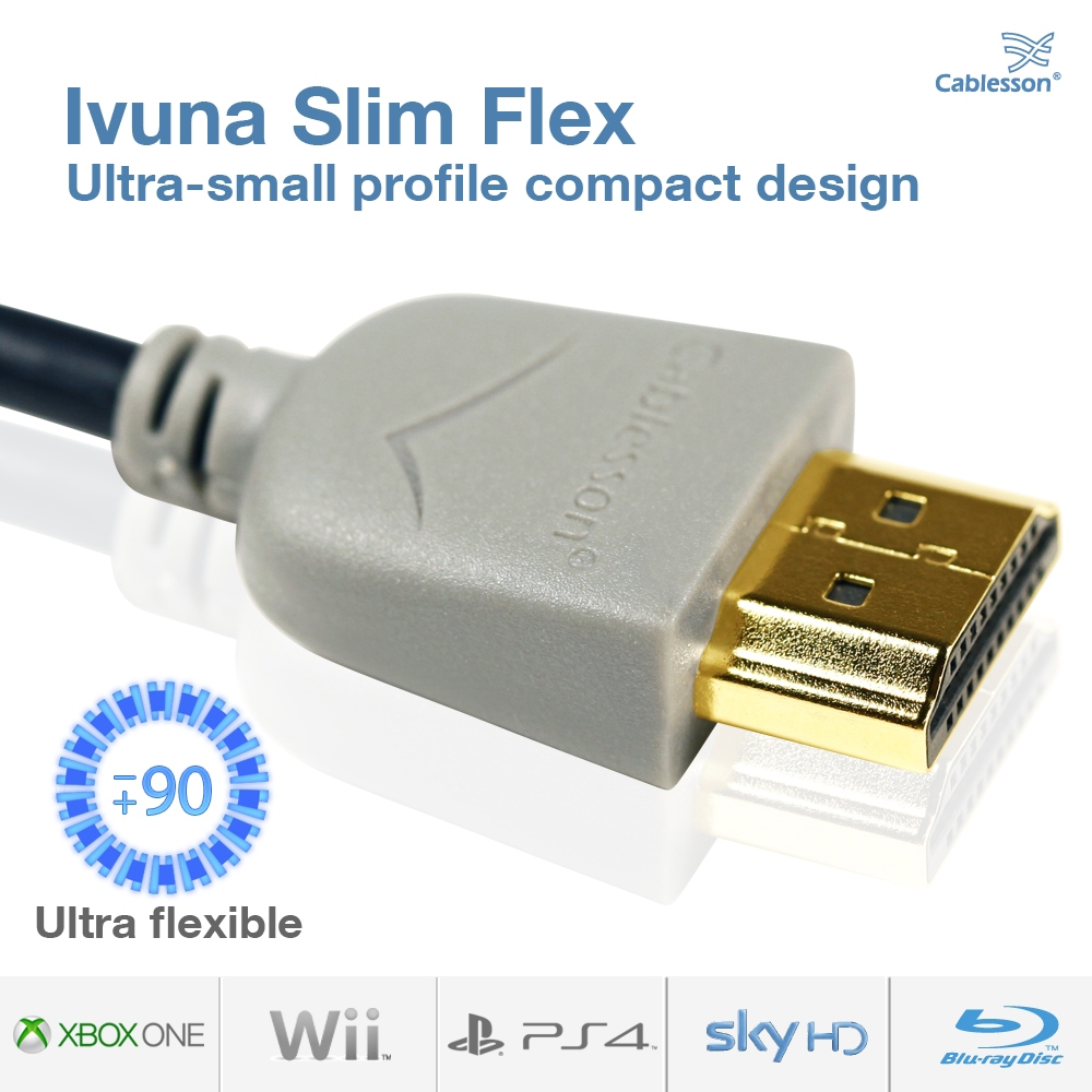 Cablesson Ivuna Slim Flex 1.5m HDMI Cable with Ethernet - Image 5