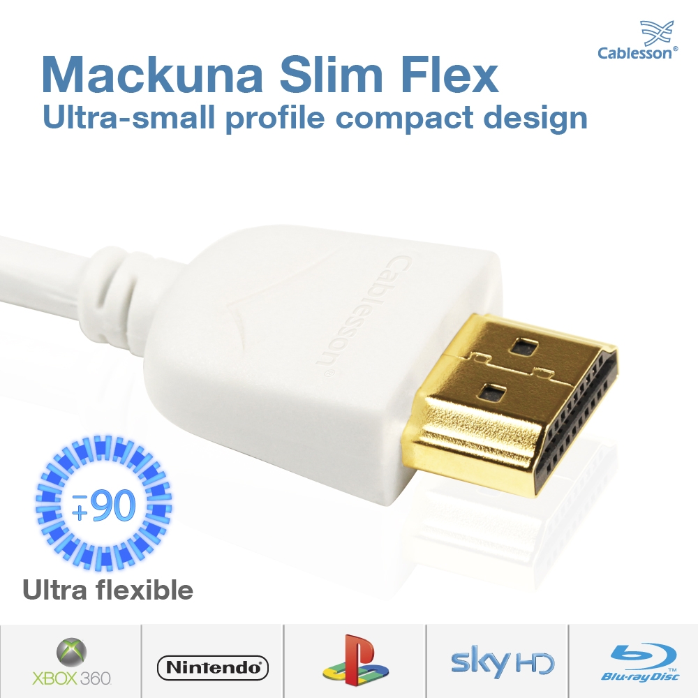 Cablesson Mackuna Slim Flex 1m HDMI Cable with Ethernet - Image 6