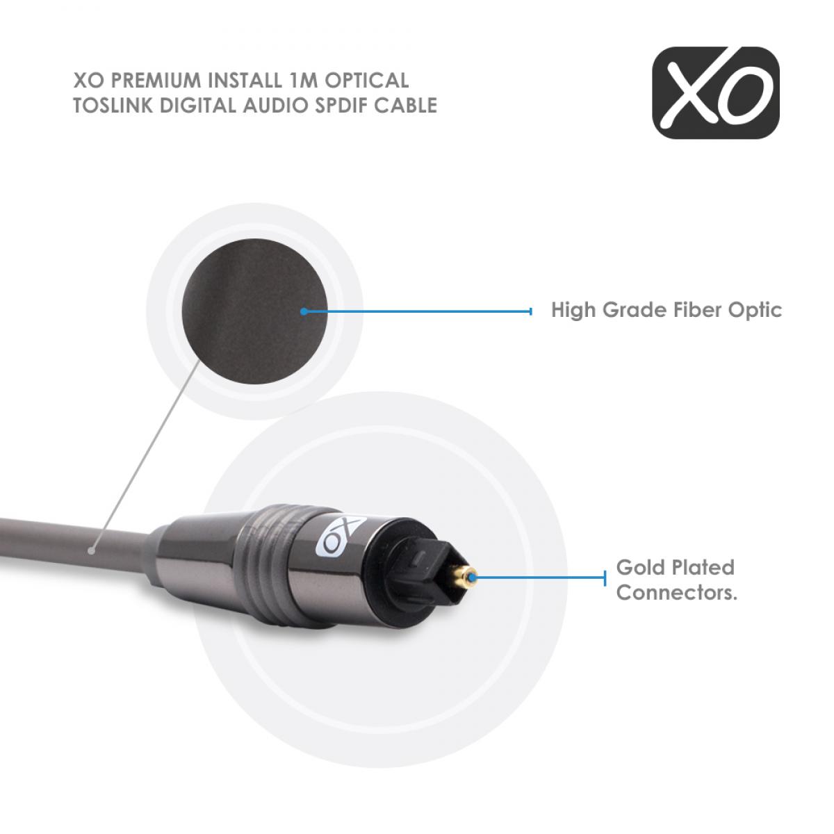 XO Digital Optical Cable 1m / 1 Metre Premium Install Series - Image 4