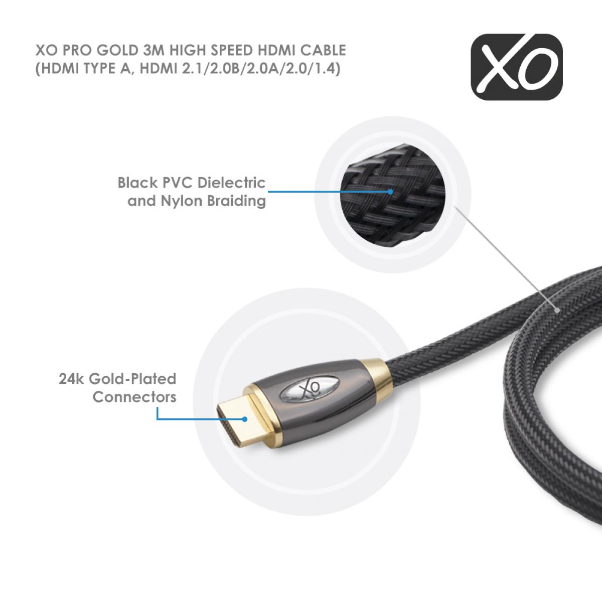 3M XO PRO GOLD Cavo HDMI su HDMI v1.4 / 2.0 alta velocita' e 3D 21 Gbps FULL HD 1080p/2160p 4K UHD per Xbox 360 PS3/4 SkyHD DVD Blu-ray Nint - Image 4