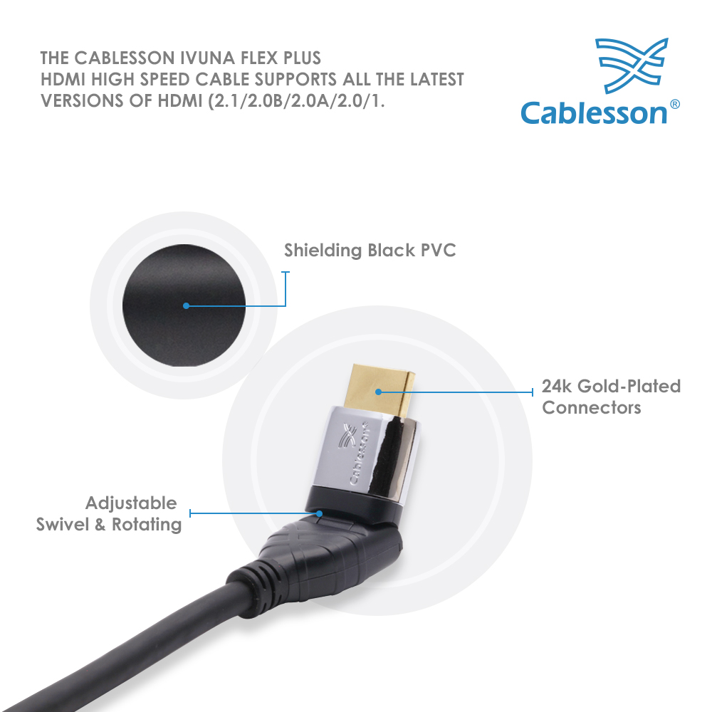 Ivuna Flex Plus 1.5m High Speed HDMI Cable with Ethernet (Single item) - Image 4
