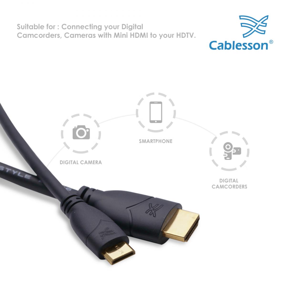 Basic 1.5m / 1.5 Metri Micro (Tipo D) HDMI su HDMI cavo ad alta velocitá con Ethernet (Ultima versione 1.4a / 2.0) placcato d'oro 3D Full H - Image 3