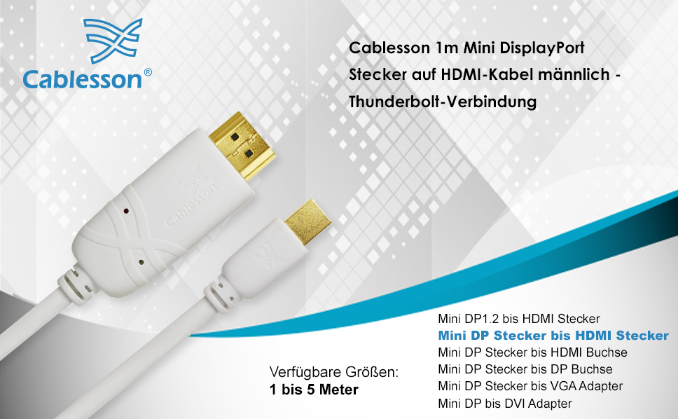 2 Pack Mini DP to HDMI Male Cable (1m) - Image 5