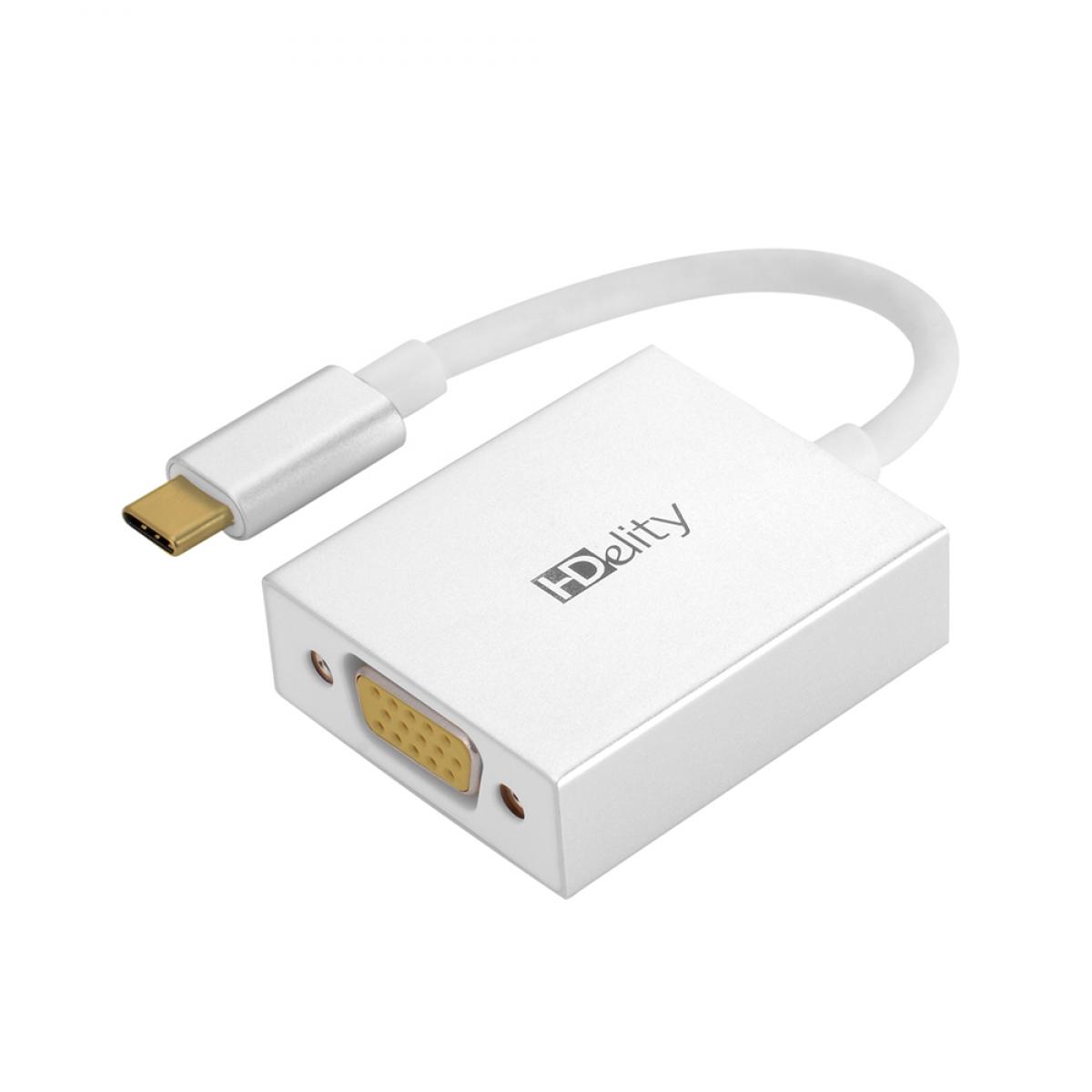 HDElity USB Type C Male to VGA Female Adapter-White