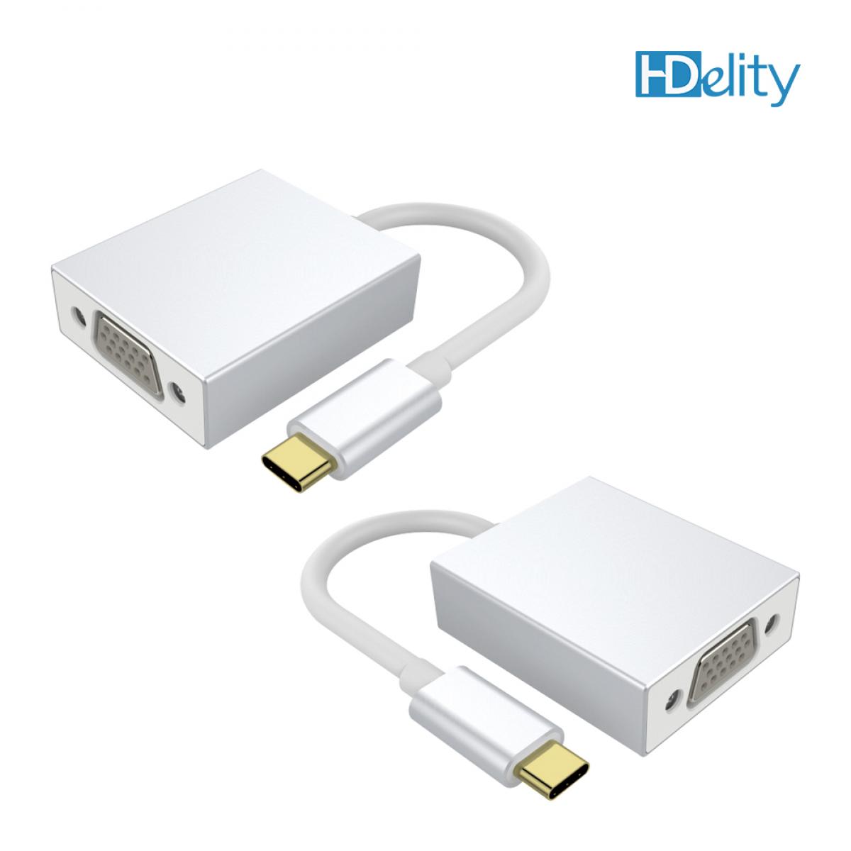 HDElity USB Type C Male to VGA Female Adapter-White - Image 5