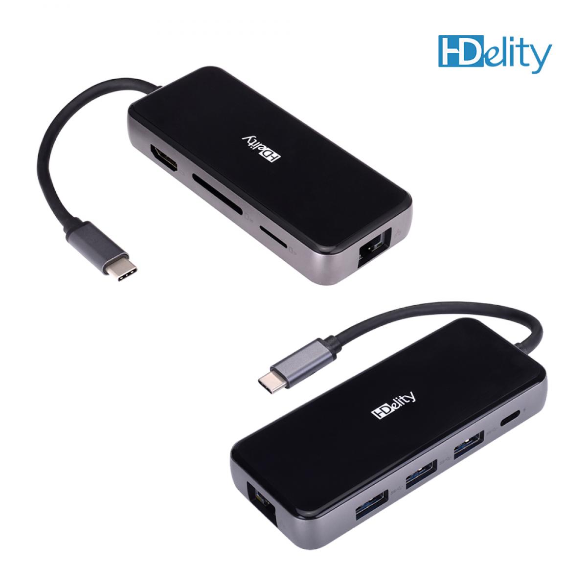 HDelity USB Type C Male to USB3.0*3+HDMI 8in1 - Image 5
