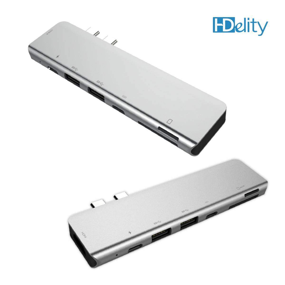 HDelity USB 3.1 Type C Male to HDMI+2*USB 3.0+SD/TF+Type C Female Port - Image 5