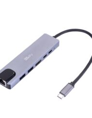 HDelity USB Type C Male to USB 3.0 * 2 + HDMI +Type C Female * 2 Adapter 6 in 1