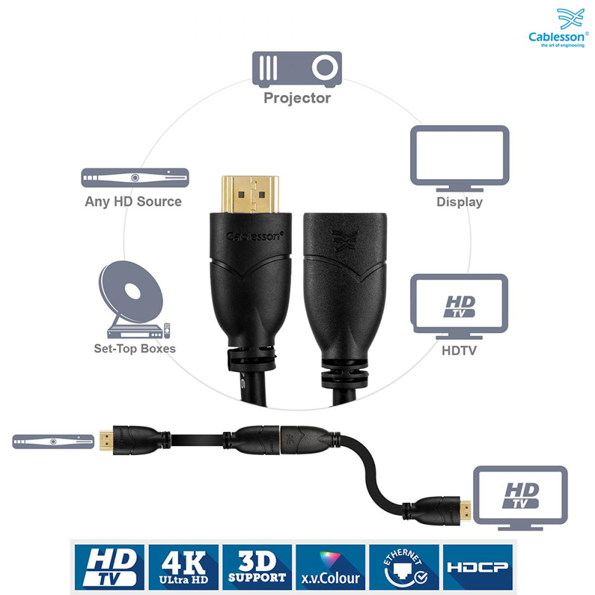 Cablesson Basic 1m HDMI cavo prolunga - 24K placcato oro (Single item) - Image 7