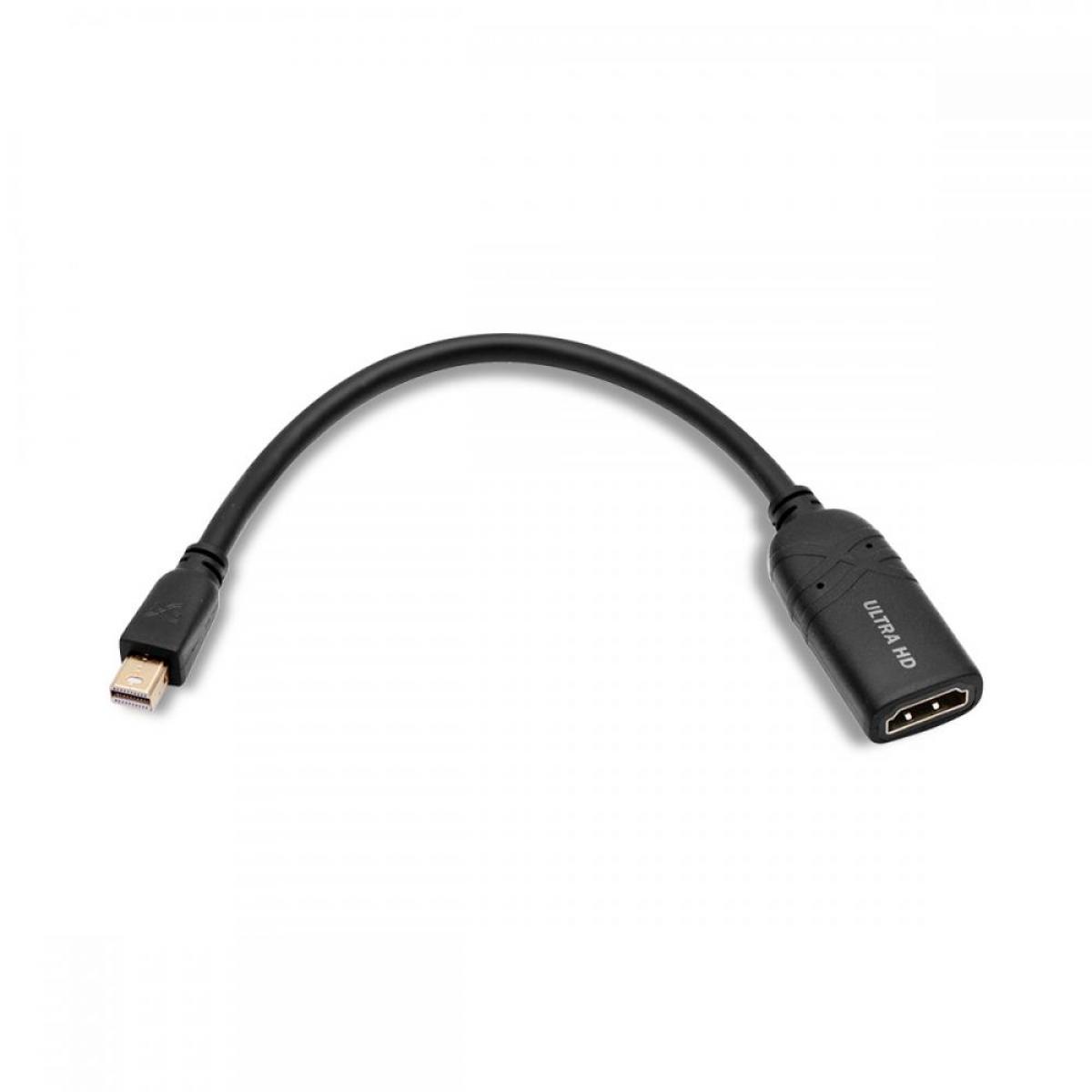 Cablesson Mini DisplayPort to HDMI 2.0 Female Adapter Cable 4K Ultra HD with audio transmission | certified | for Apple/MAC, MacBook Pro, Ma