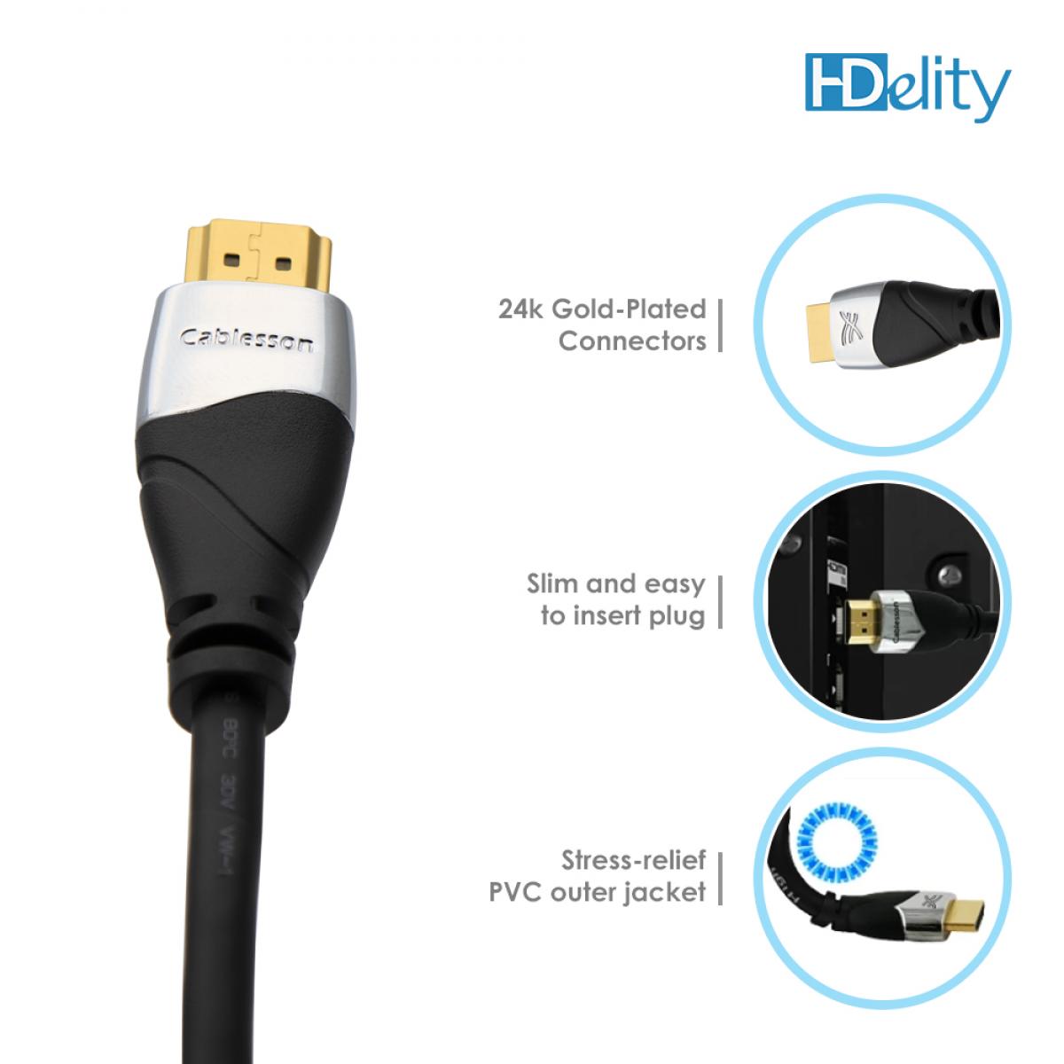 Cablesson 1X4 HDMI 2.0 Splitter WITH EDID (18G) v2 with Ivuna Advanced HDMI Cable 2.1 - 0.5m - Image 6