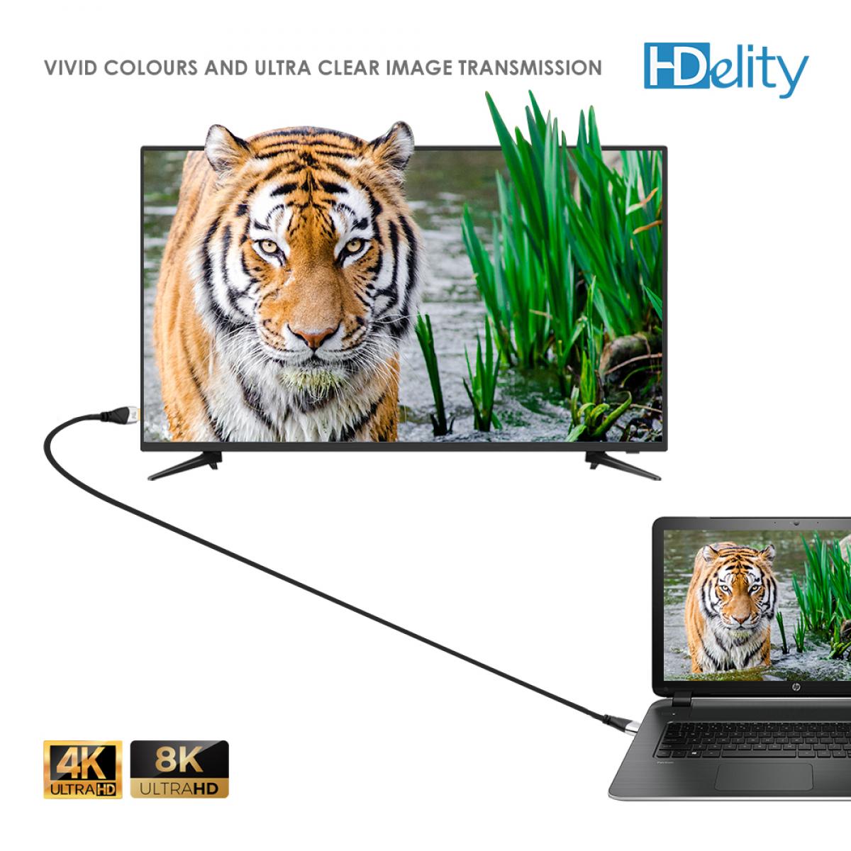Cablesson 1X4 HDMI 2.0 Splitter WITH EDID (18G) v2 with Ivuna Advanced HDMI Cable 2.1 - 0.5m - Image 7