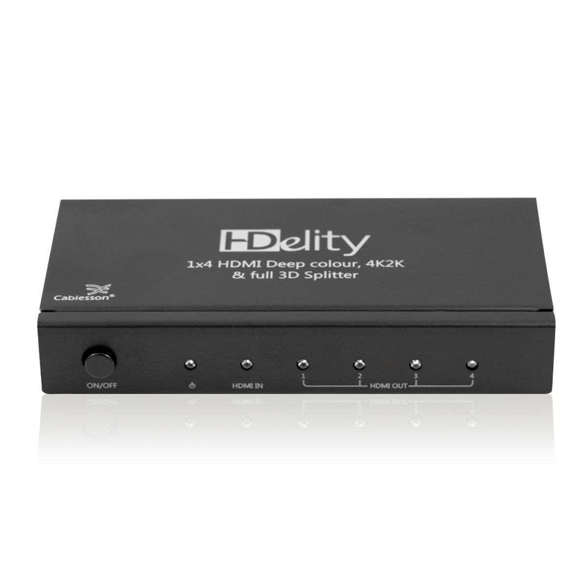 Cablesson HDelity 1x4 HDMI splitter with 4K2K with XO Platinum 8m High Speed HDMI Cable with Ethernet - Silver - Image 3