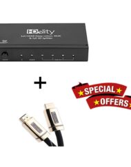 Cablesson HDelity 1x4 HDMI splitter with 4K2K with XO Platinum 2m High Speed HDMI Cable with Ethernet - Gold