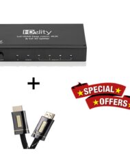 Cablesson HDelity 1x4 HDMI splitter with 4K2K with XO Platinum 2m High Speed HDMI Cable with Ethernet - Black