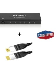 Cablesson HDelity 1x4 HDMI splitter with 4K2K with Ivuna Flex Plus 1.5m High Speed HDMI Cable with Ethernet
