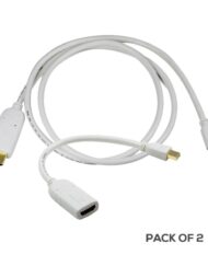 Cablesson Mini Displayport male to HDMI Adapter with Mini Displayport male to HDMI male cable 2 Meter ( Bundle )