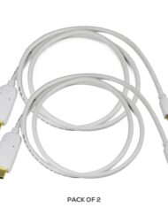 Cablesson White Gold Plated Connector Mini Display Port To HDMI Converter Video Cable ( Male To Female ) - 2 Pack