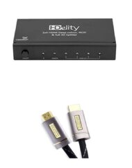 Cablesson HDelity 1x4 HDMI splitter with 4K2K with XO Platinum 8m High Speed HDMI Cable with Ethernet - Silver