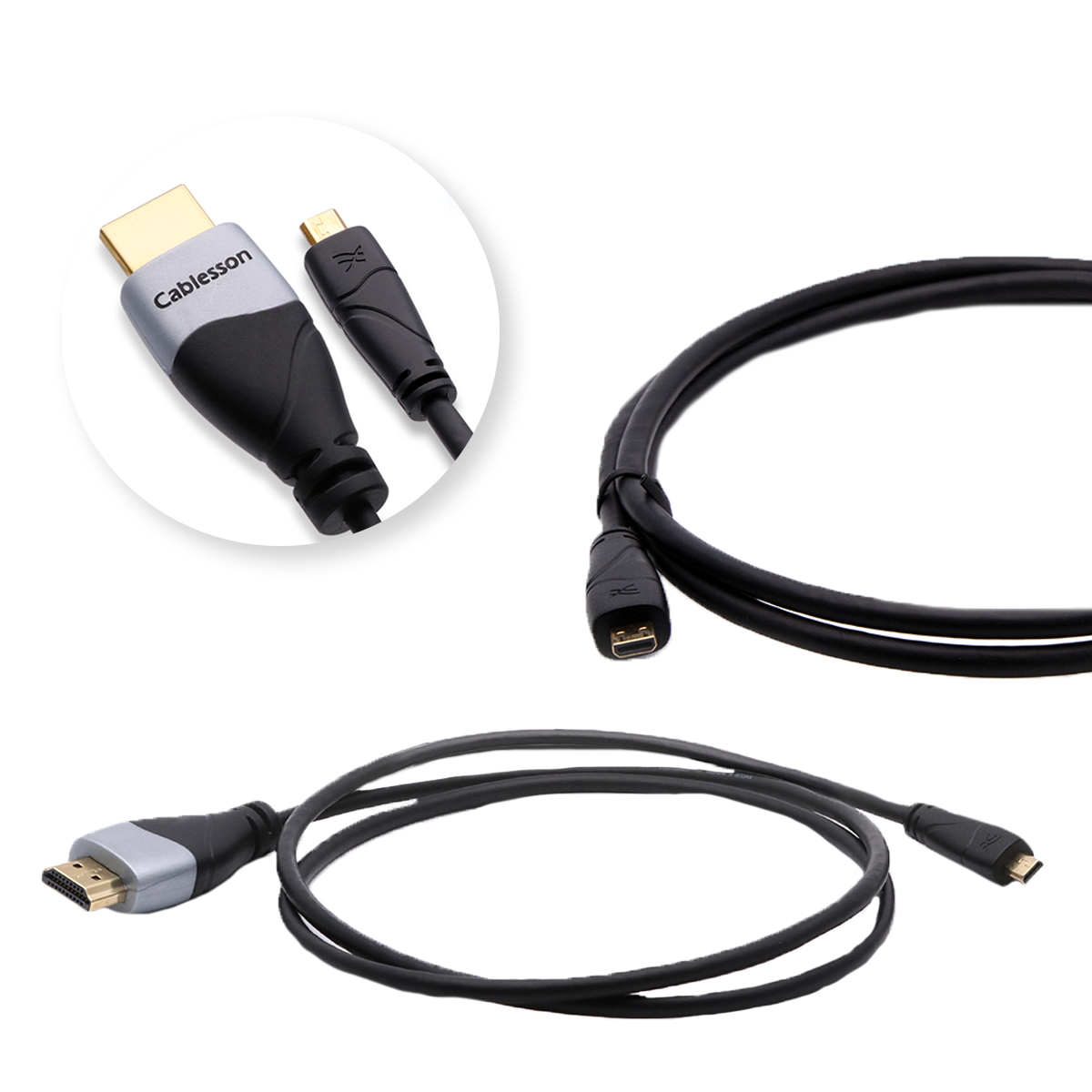 2 Pack Ivuna Advanced High Speed 1.5m Micro HDMI Cable with Ethernet