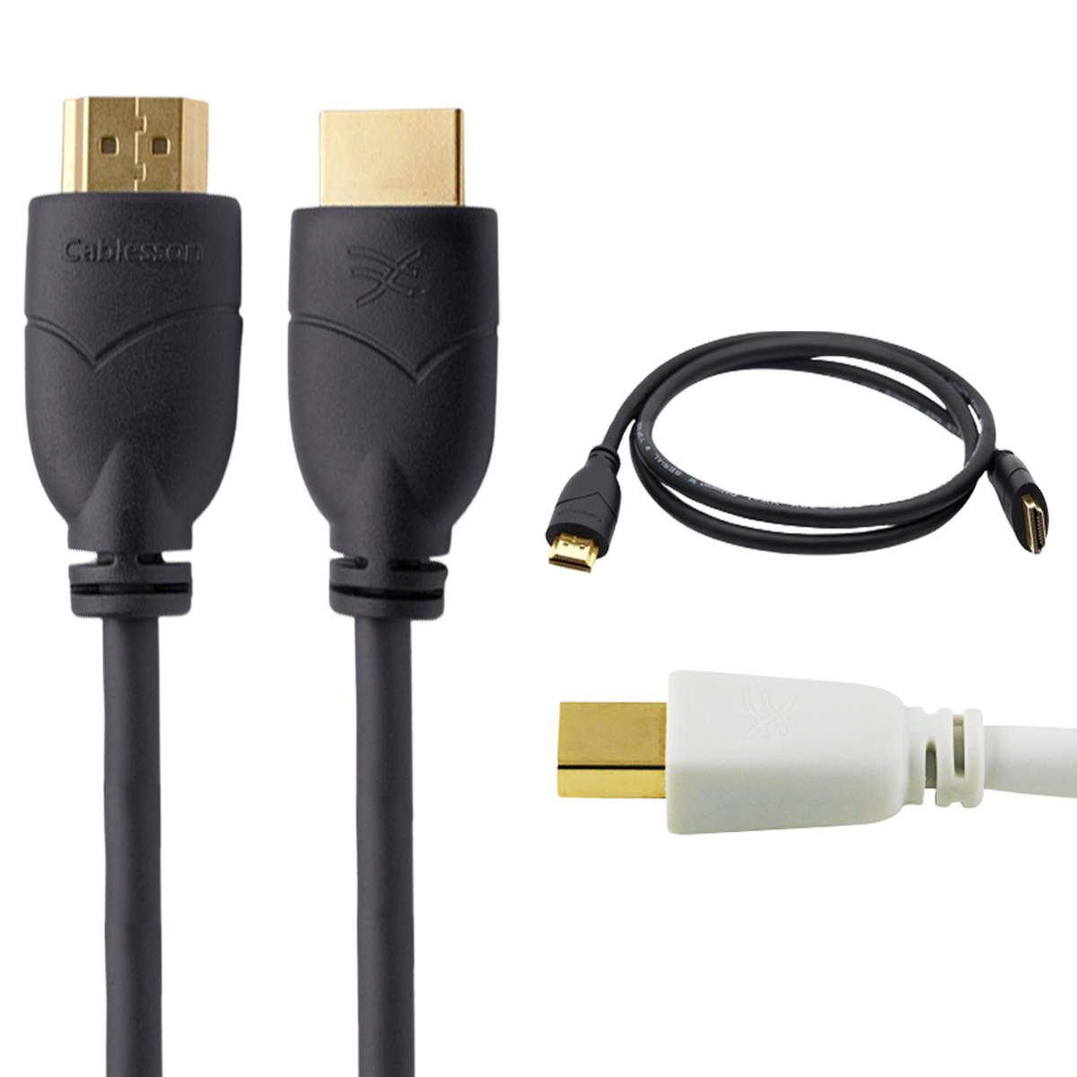 Cablesson Mini DisplayPort to HDMI Adatper (Female) and Basic 2m High Speed HDMI Cable
