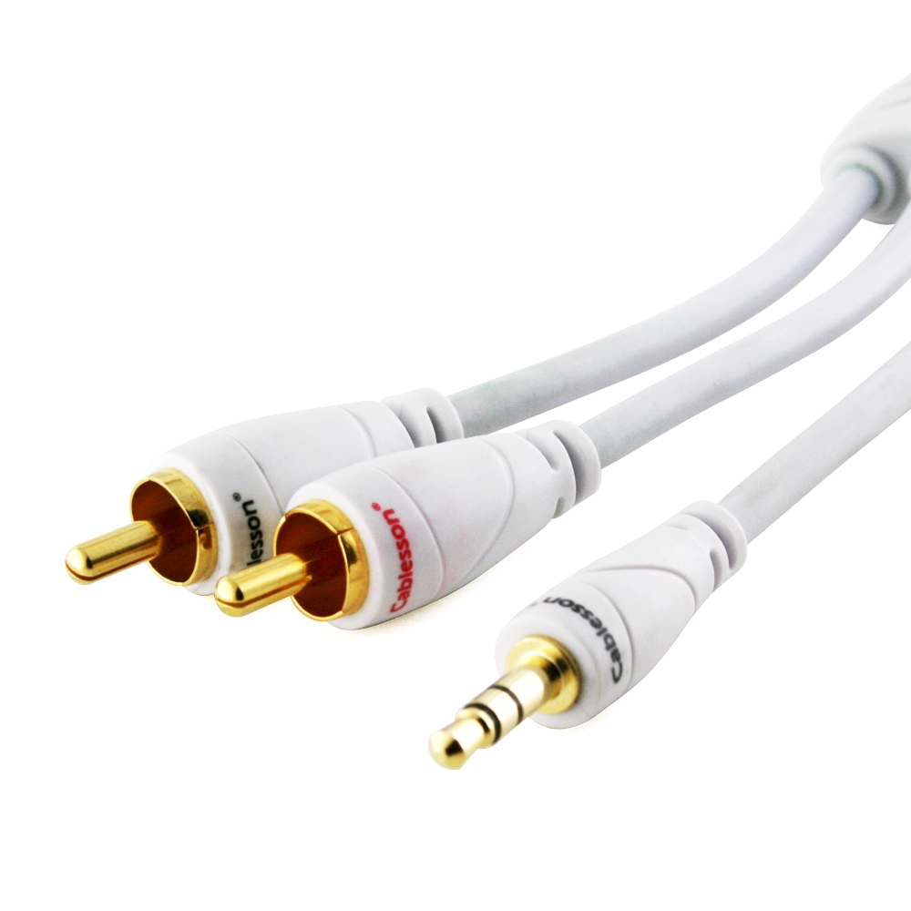 Ivuna RCA Male to Male 3.5 Jack Cable 1.0 Metre - White